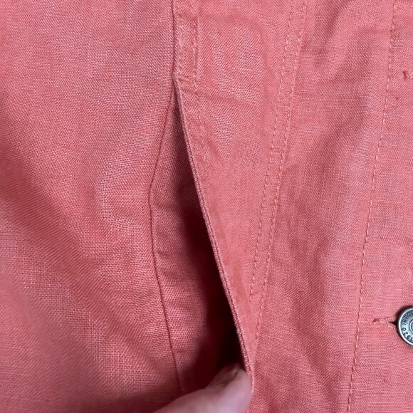 EDDIE BAUER Women's EUC 100% Linen Jacket Coral | Size M - Picture 5 of 9